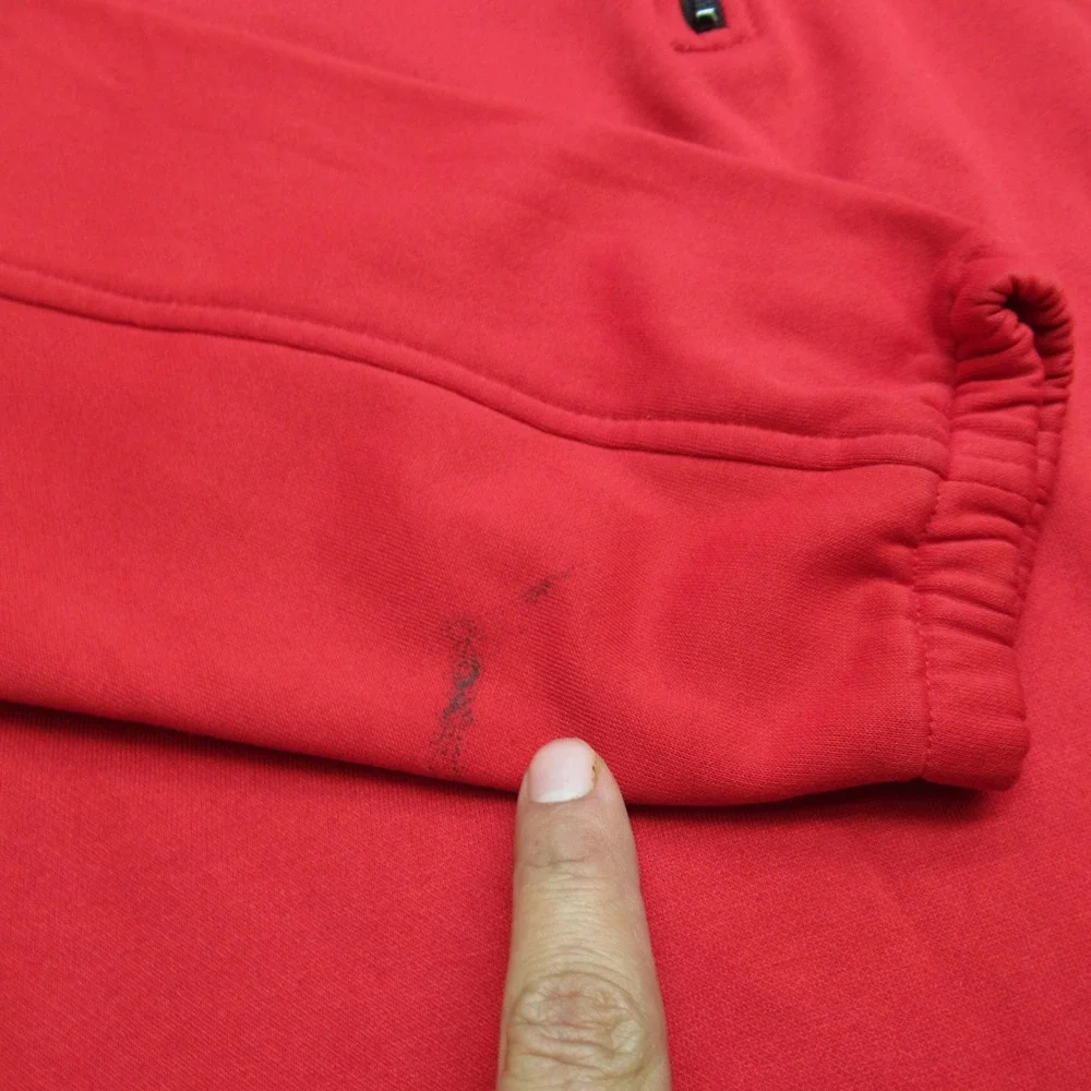 North Face Sweatshirt Men Large Red Fleece Wick 1/2 Zip Performance VTG USA Made